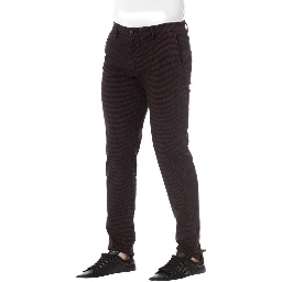 Brown Cotton Men Trouser