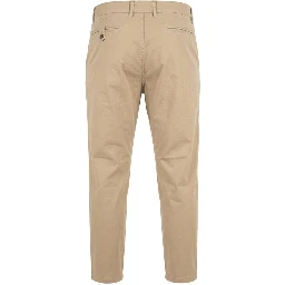 Beige Cotton Men Pants