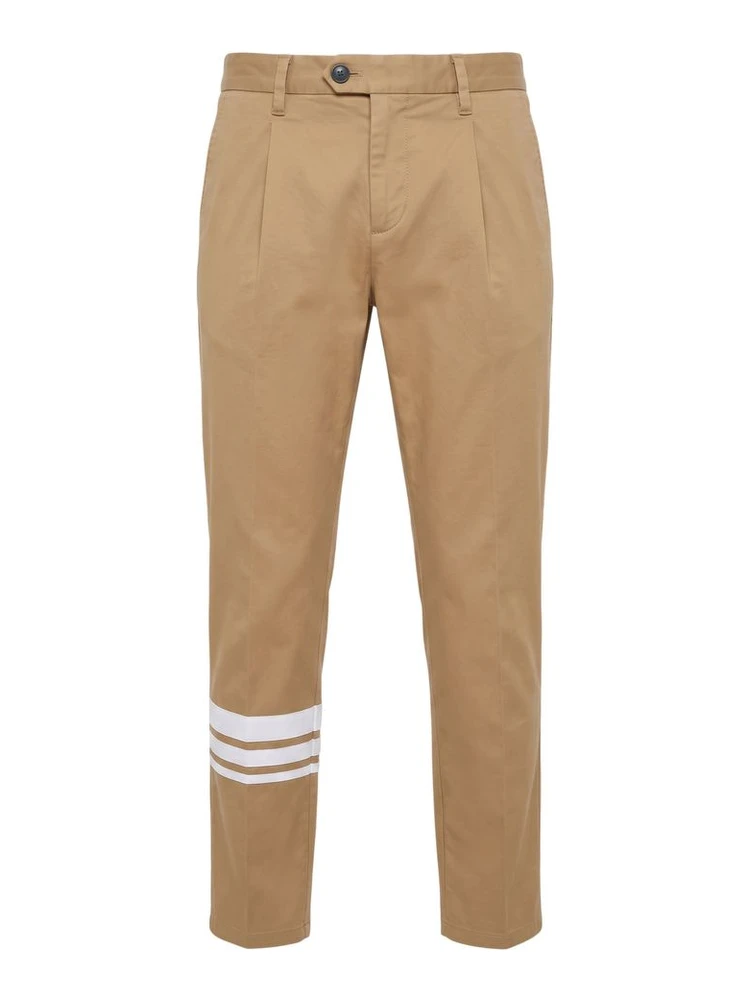 Beige Cotton Men Pants