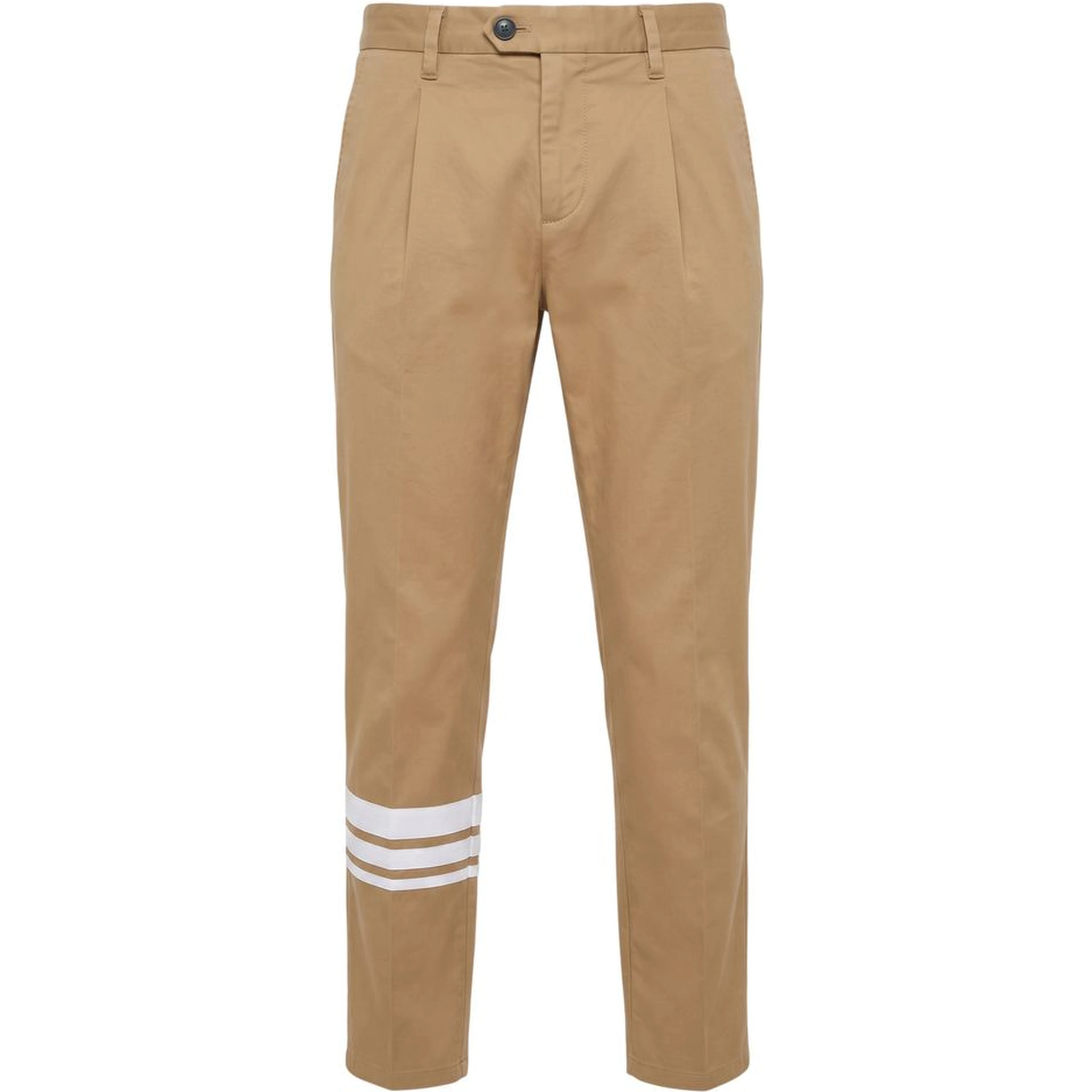 Beige Cotton Men Pants