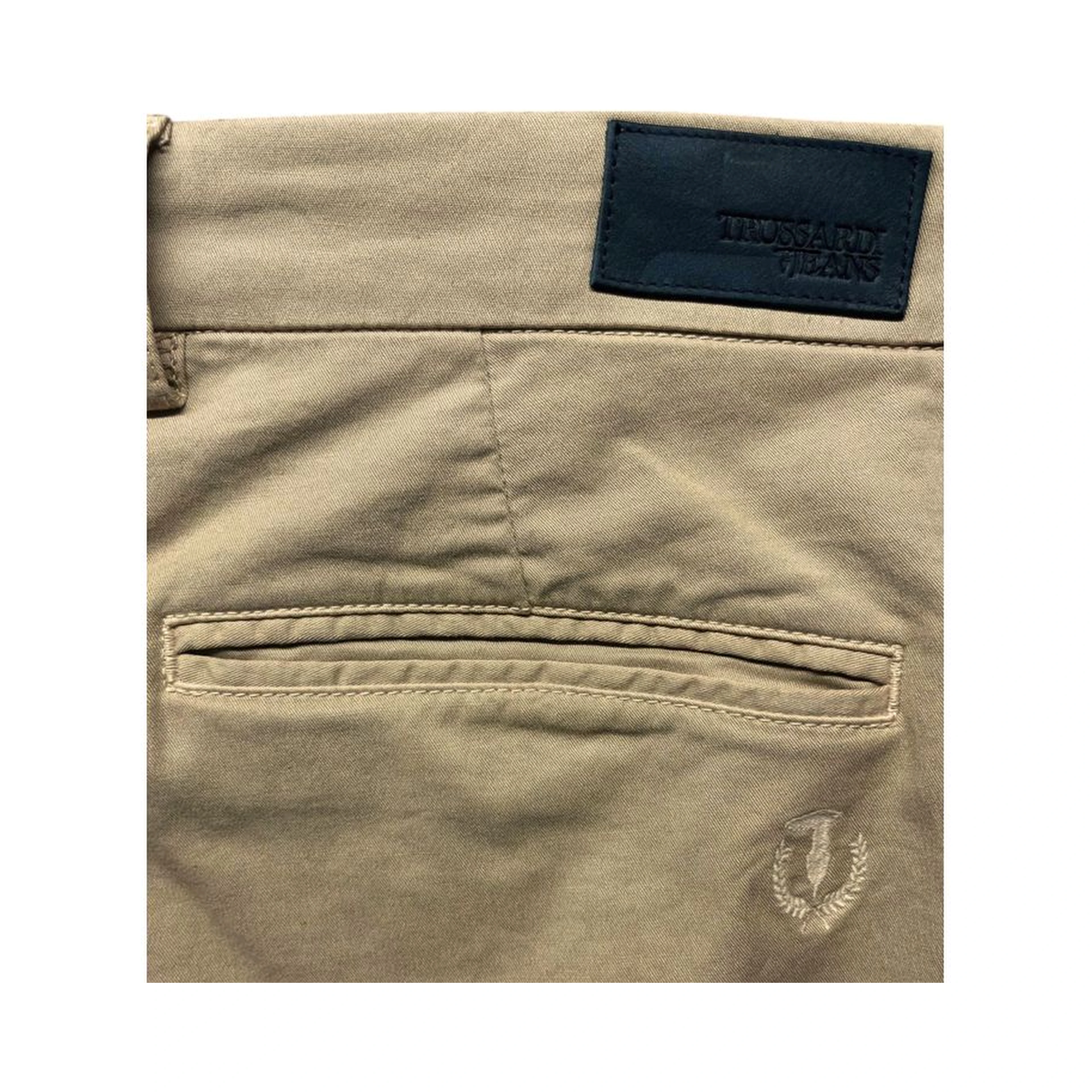 Beige Cotton Men Pants