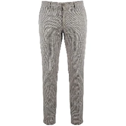 Brown Flax Men Trousers
