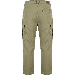 Green Cotton Men Pants