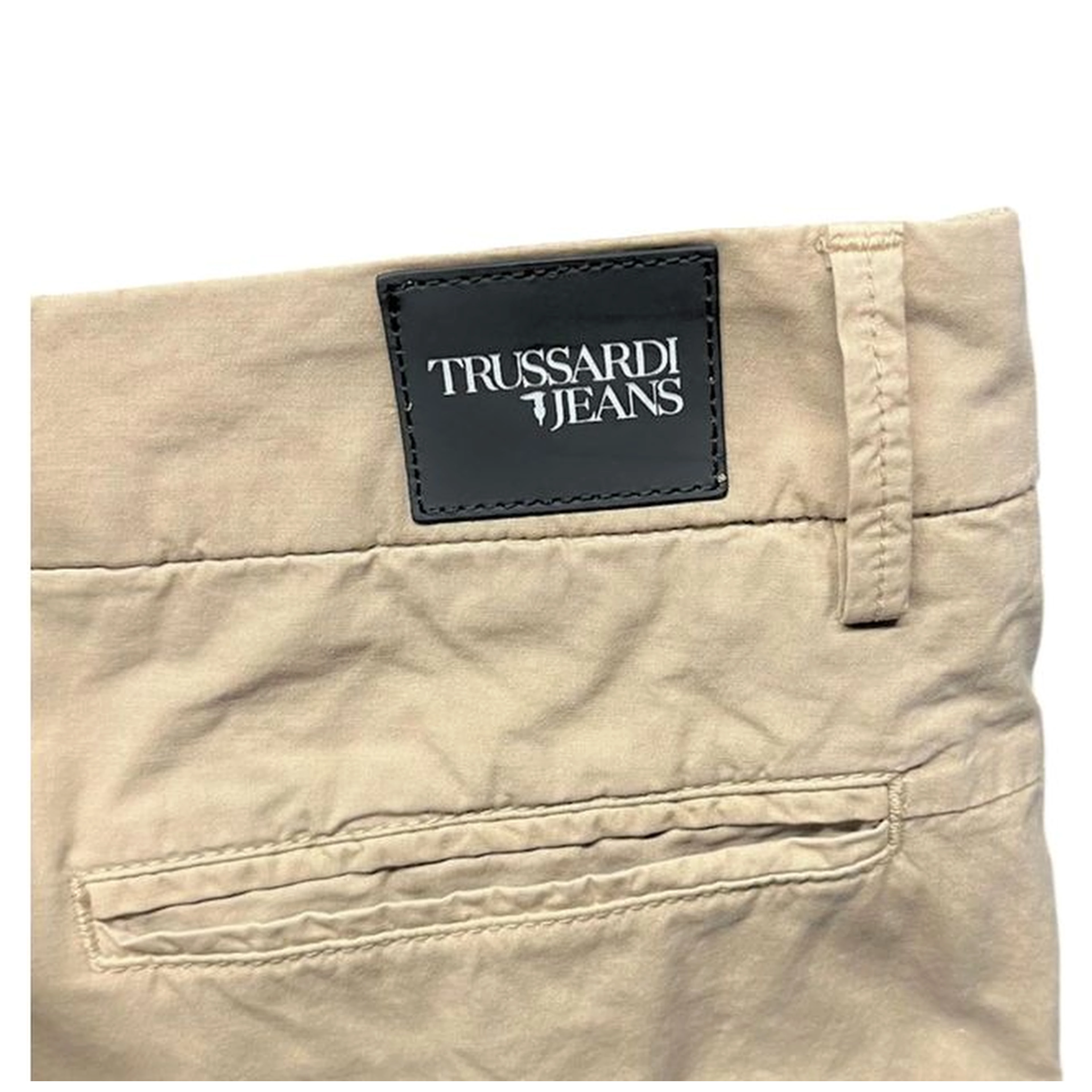 Beige Cotton Men Pants