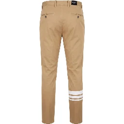 Beige Cotton Men Pants
