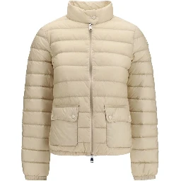 Beige Polyamide Full-Length Jacket