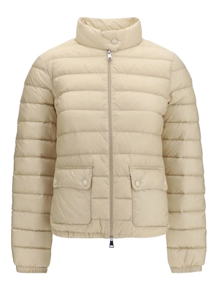 Beige Polyamide Full-Length Jacket