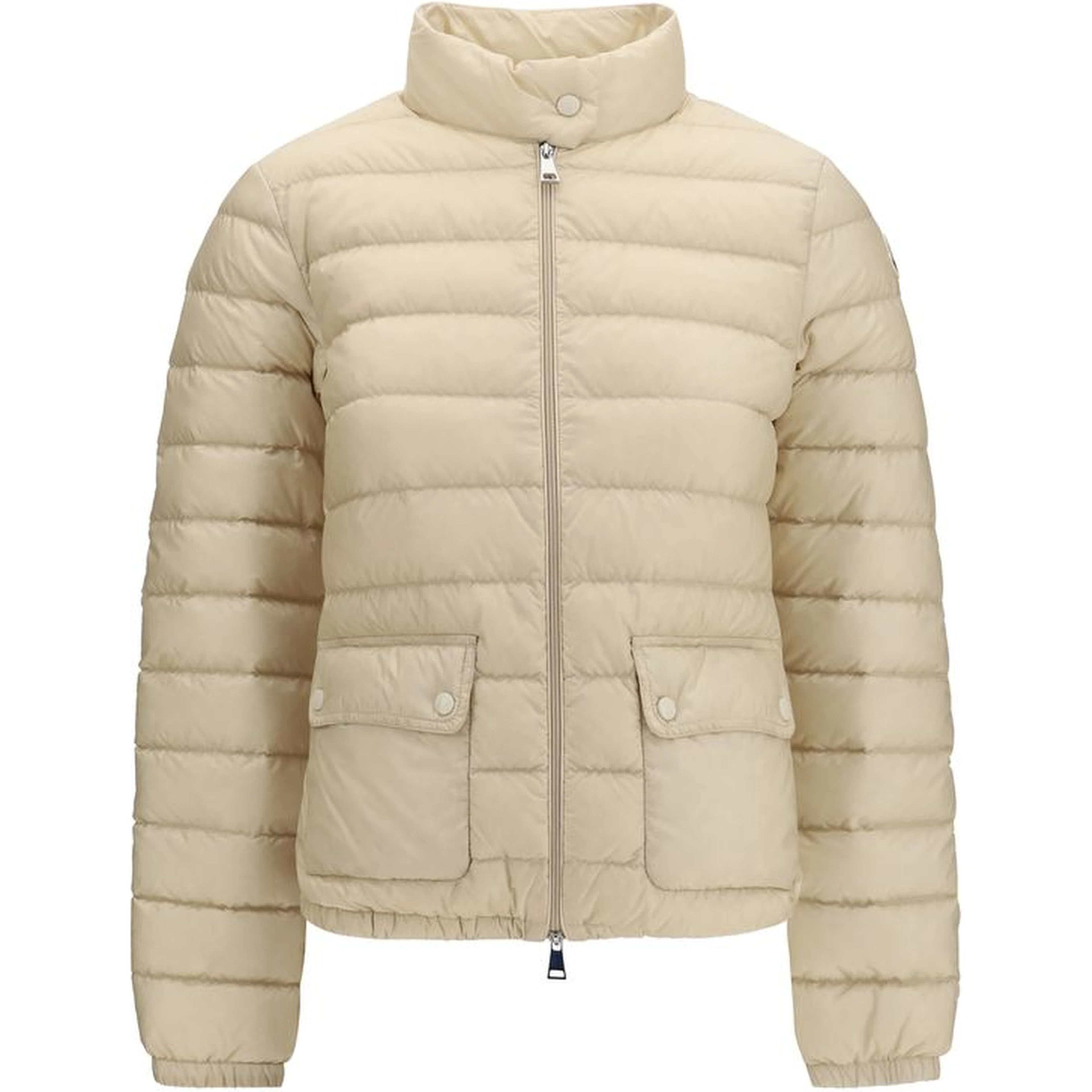 Beige Polyamide Full-Length Jacket