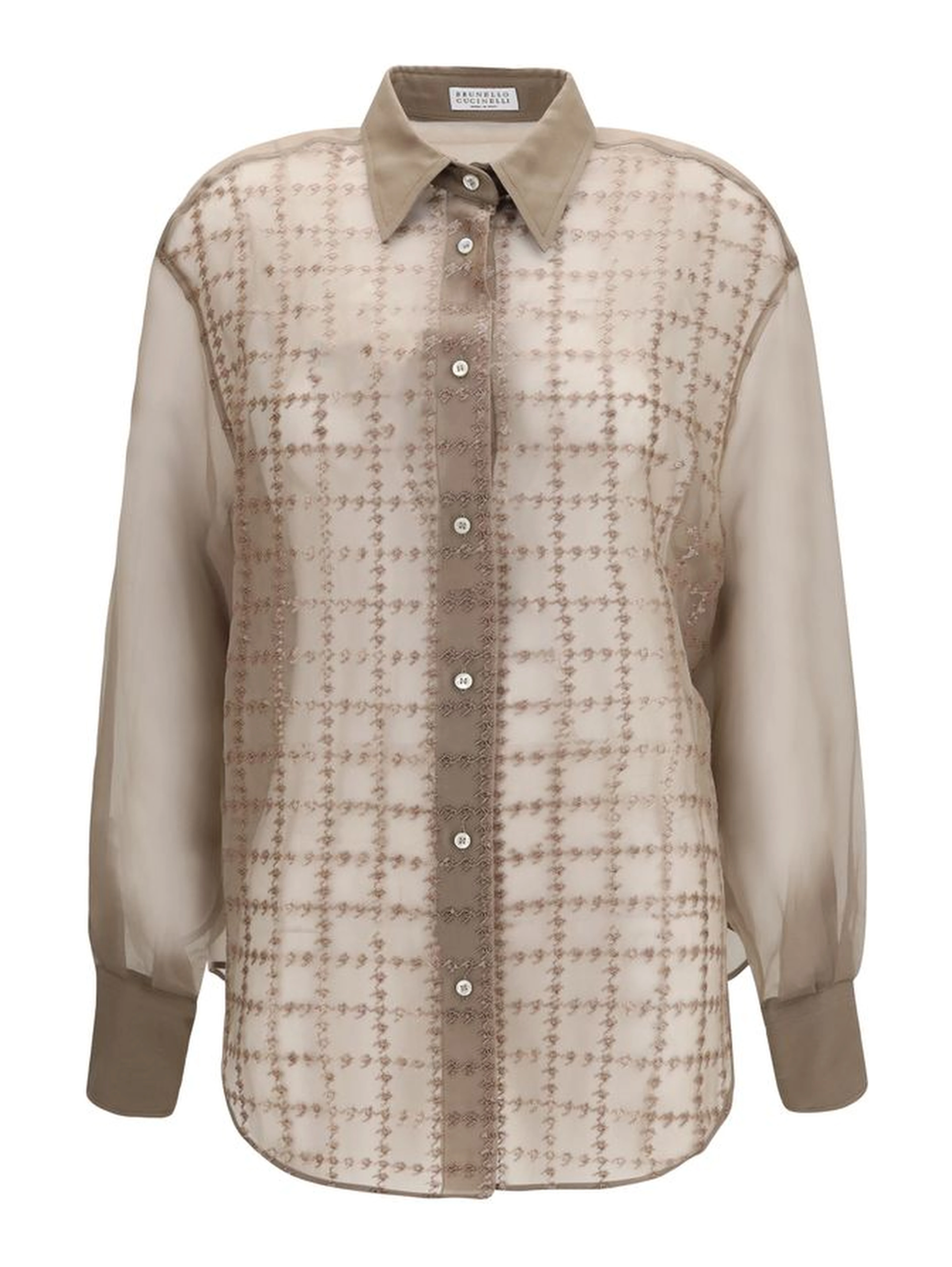 Beige Silk Pattern Shirt