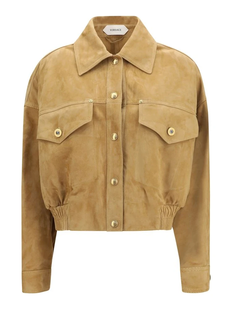 Beige Lamb Leather Bomber