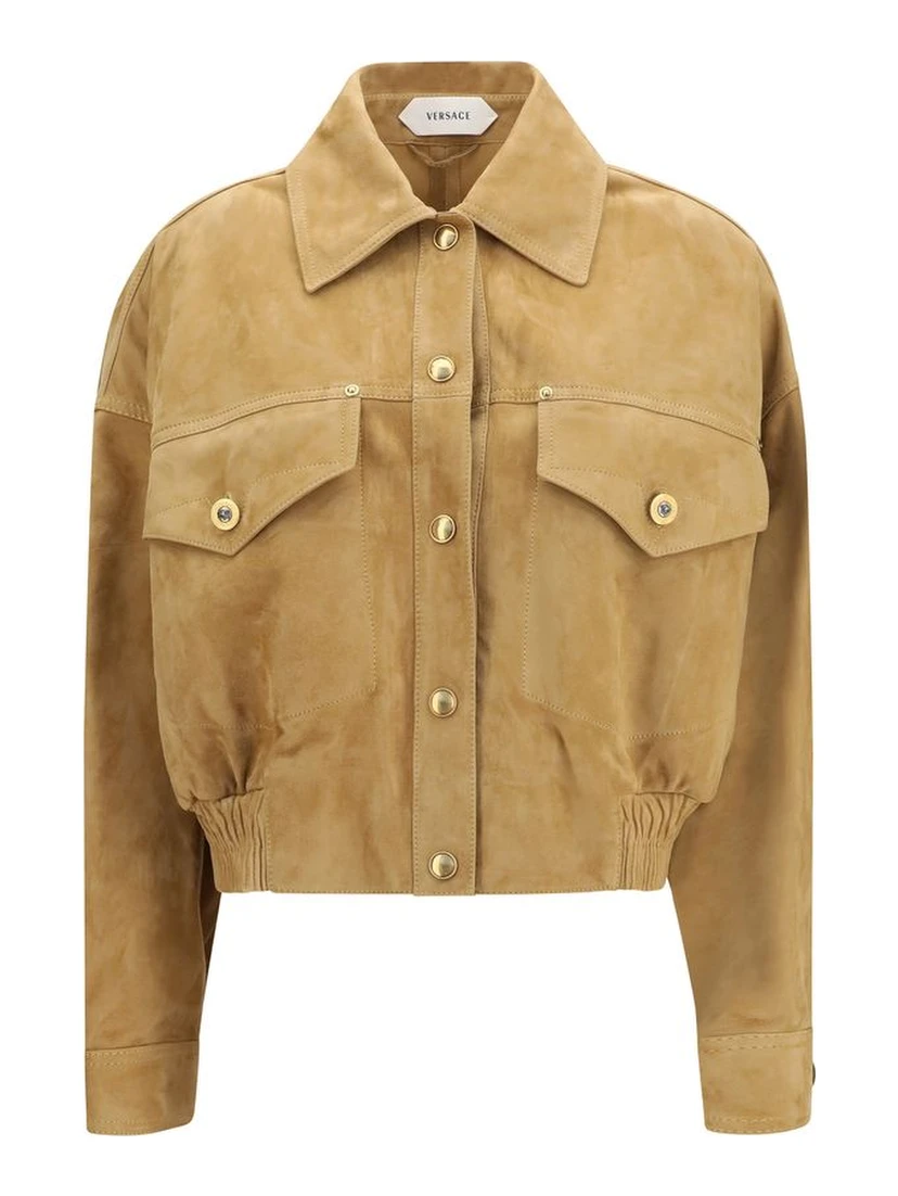 Beige Lamb Leather Bomber