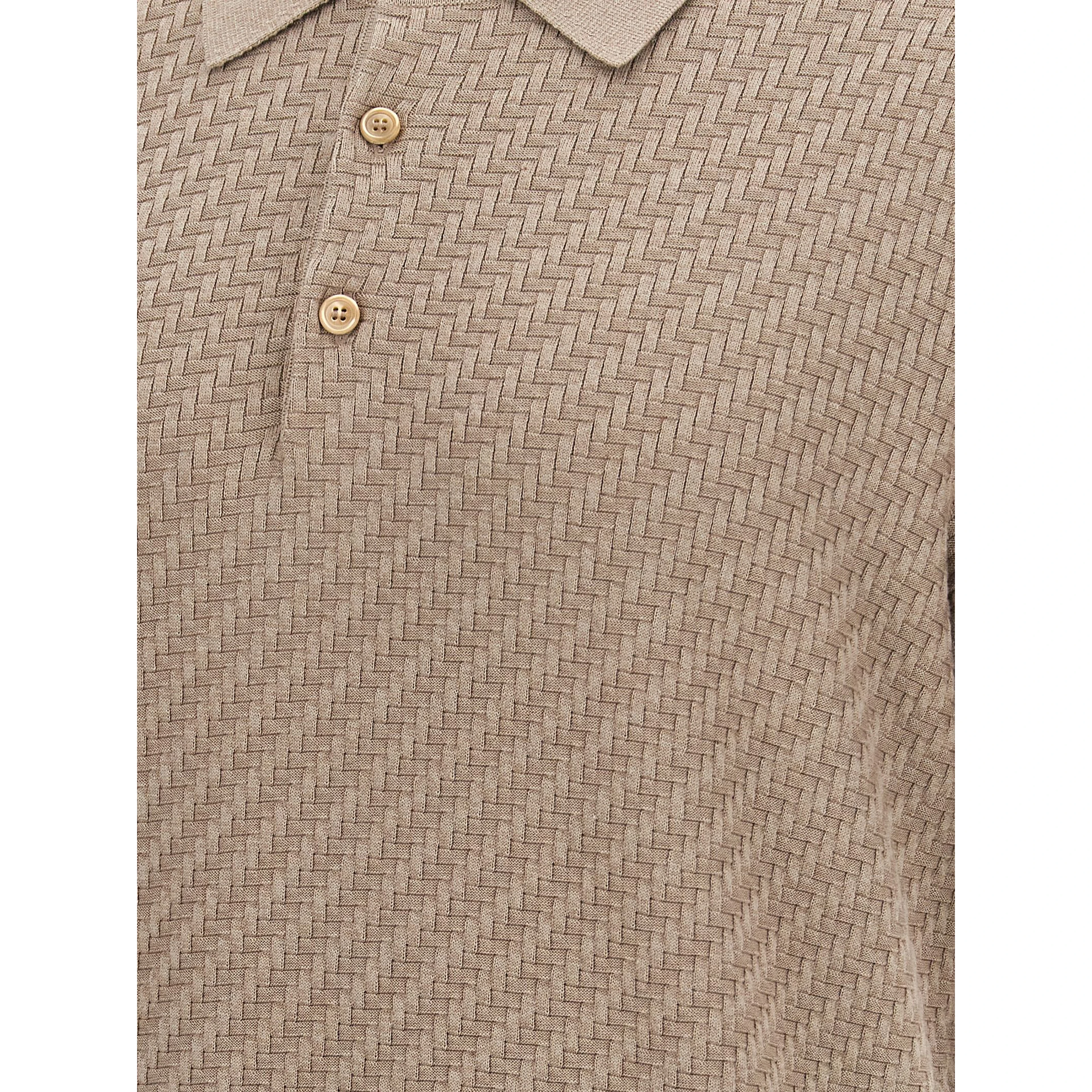 Beige Cotton Polo Shirt