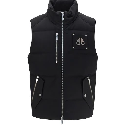 Black Cotton Sleeveless Jacket