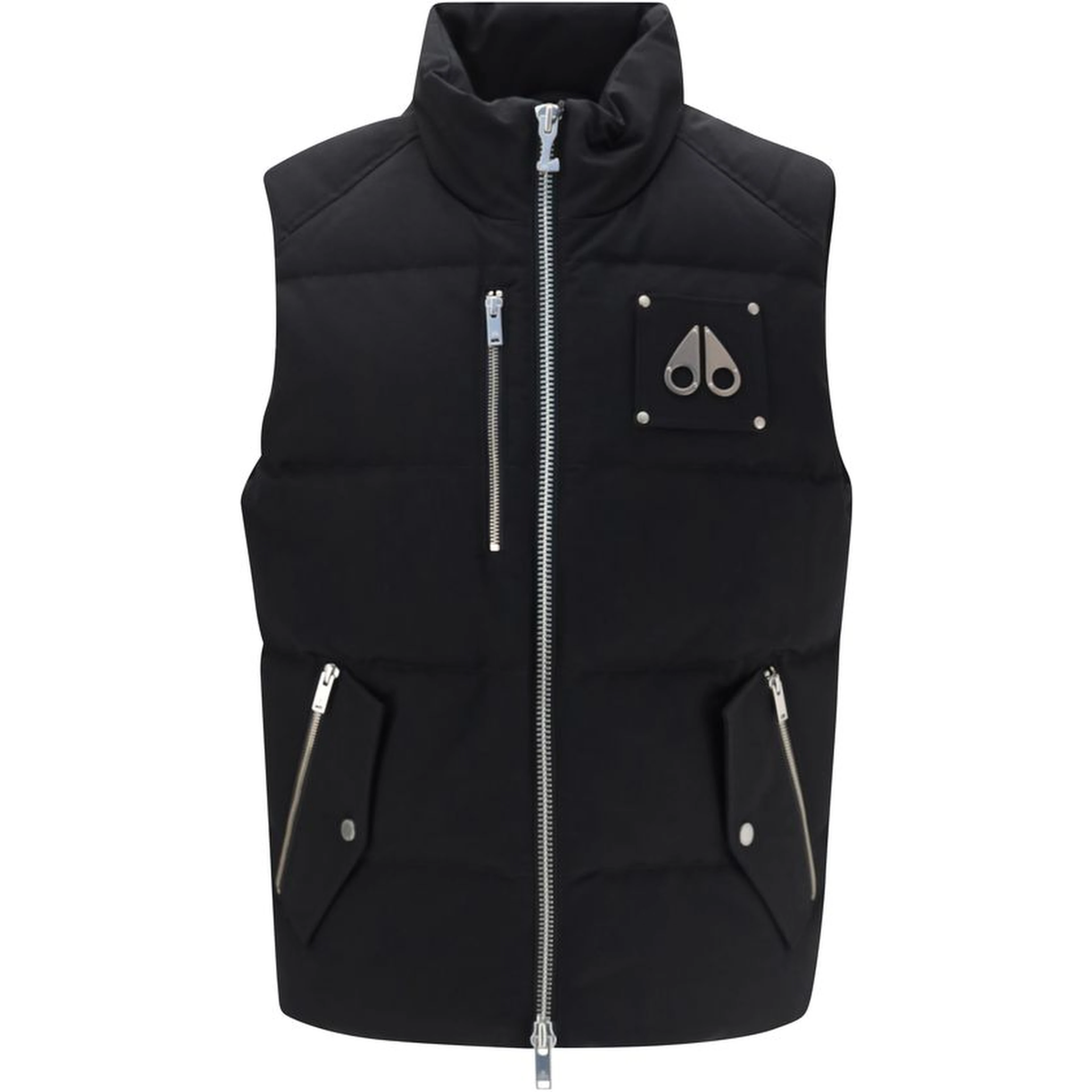 Black Cotton Sleeveless Jacket