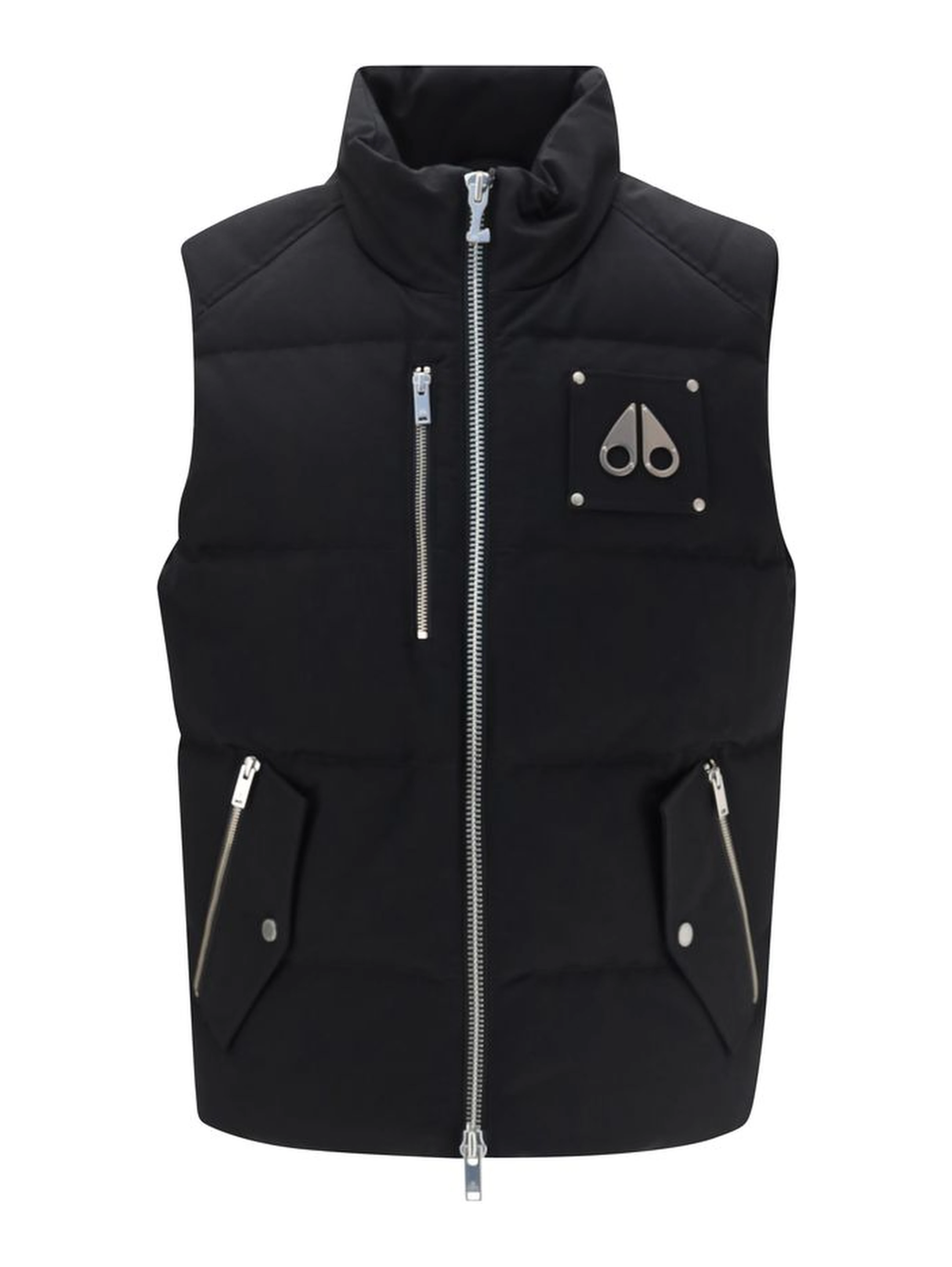 Black Cotton Sleeveless Jacket