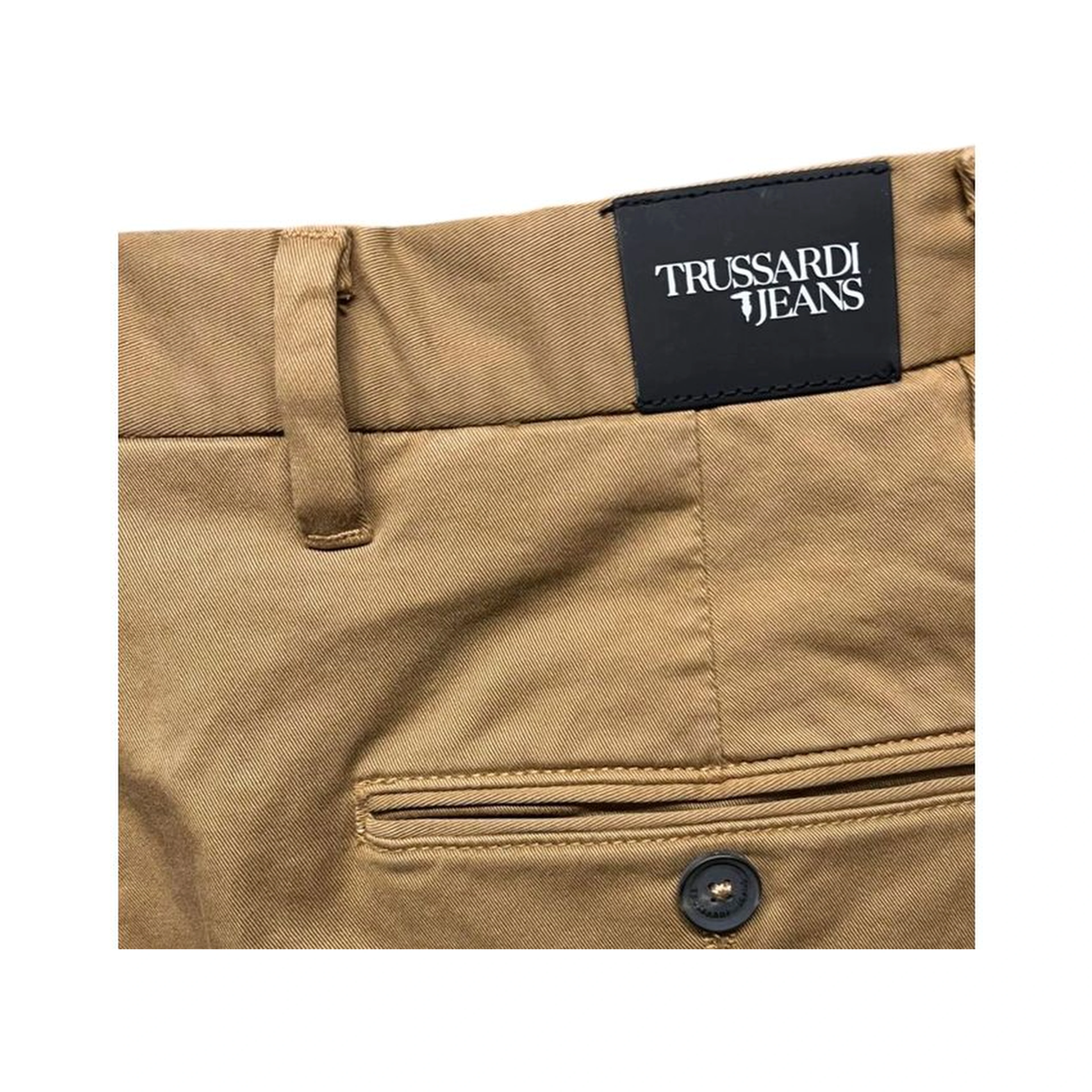 Beige Cotton Men Pants