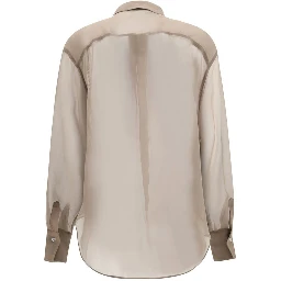 Beige Silk Pattern Shirt