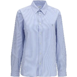 Blue Cotton Pattern Shirt