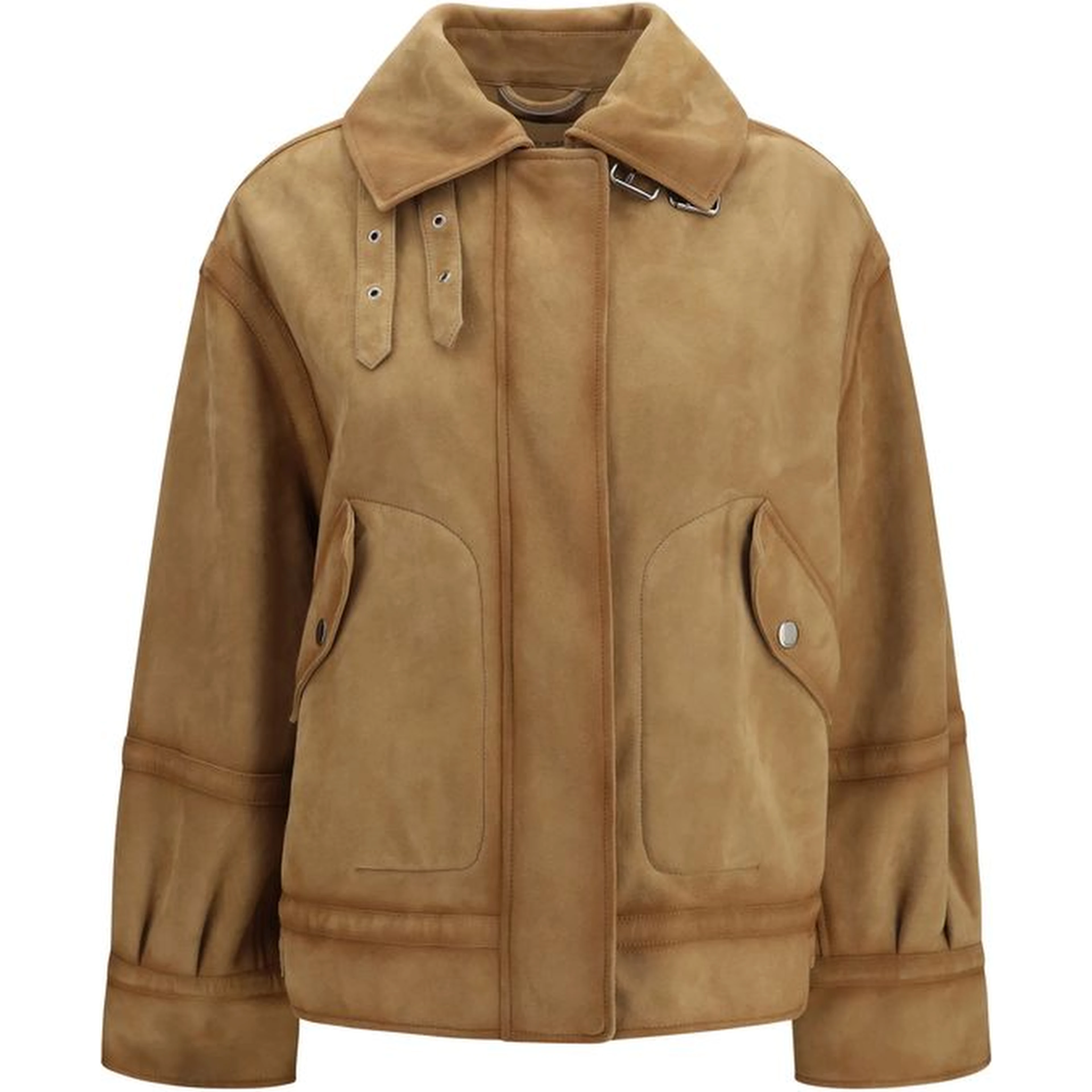 Brown Leather Bomber