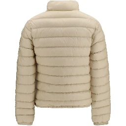 Beige Polyamide Full-Length Jacket