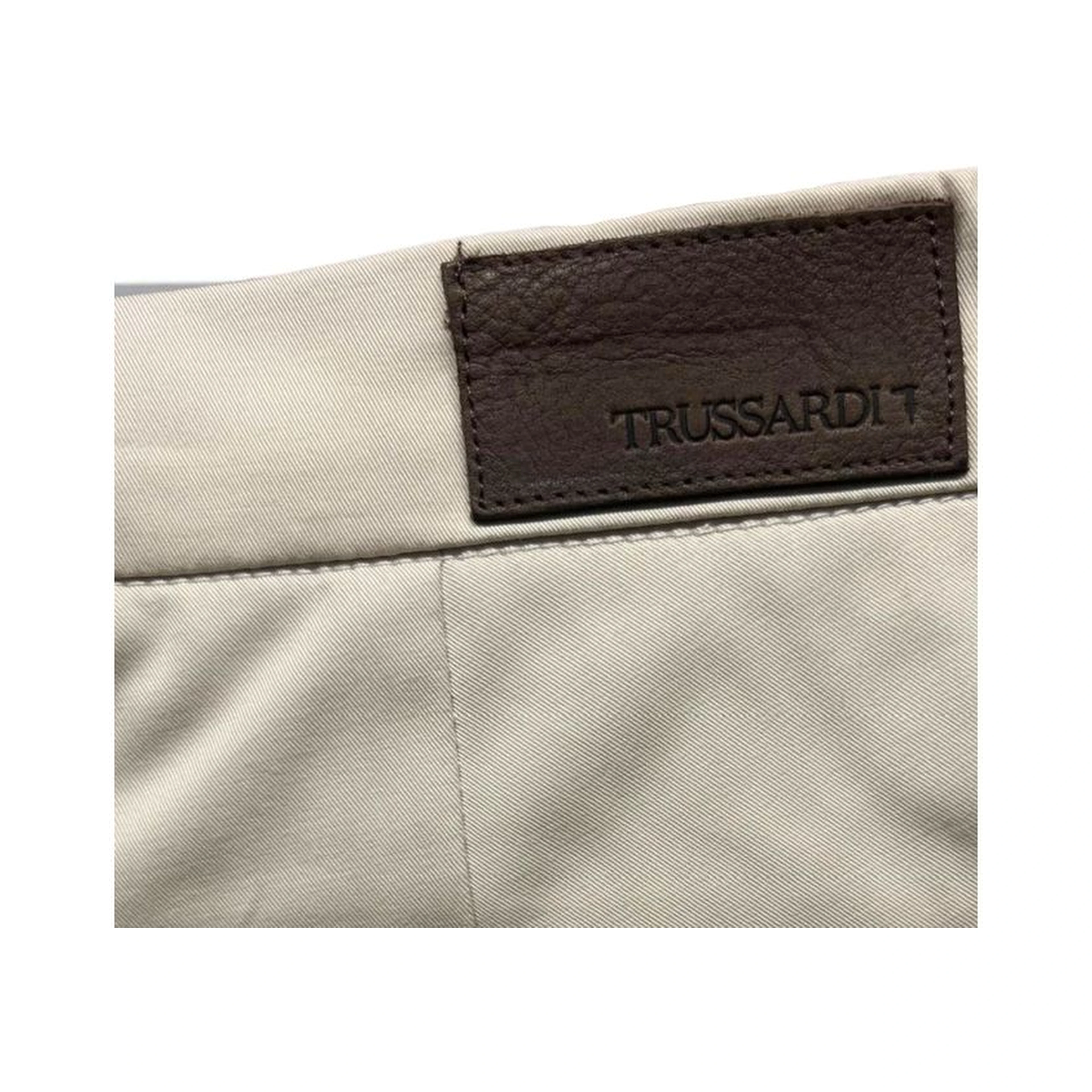 Beige Cotton Men Pants
