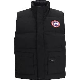 Black Recycled Polyester Sleeveless Jacket