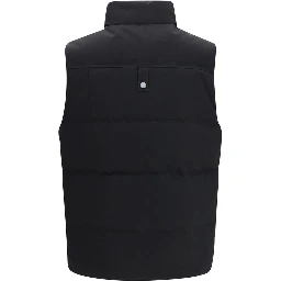 Black Cotton Sleeveless Jacket