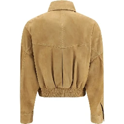 Beige Lamb Leather Bomber