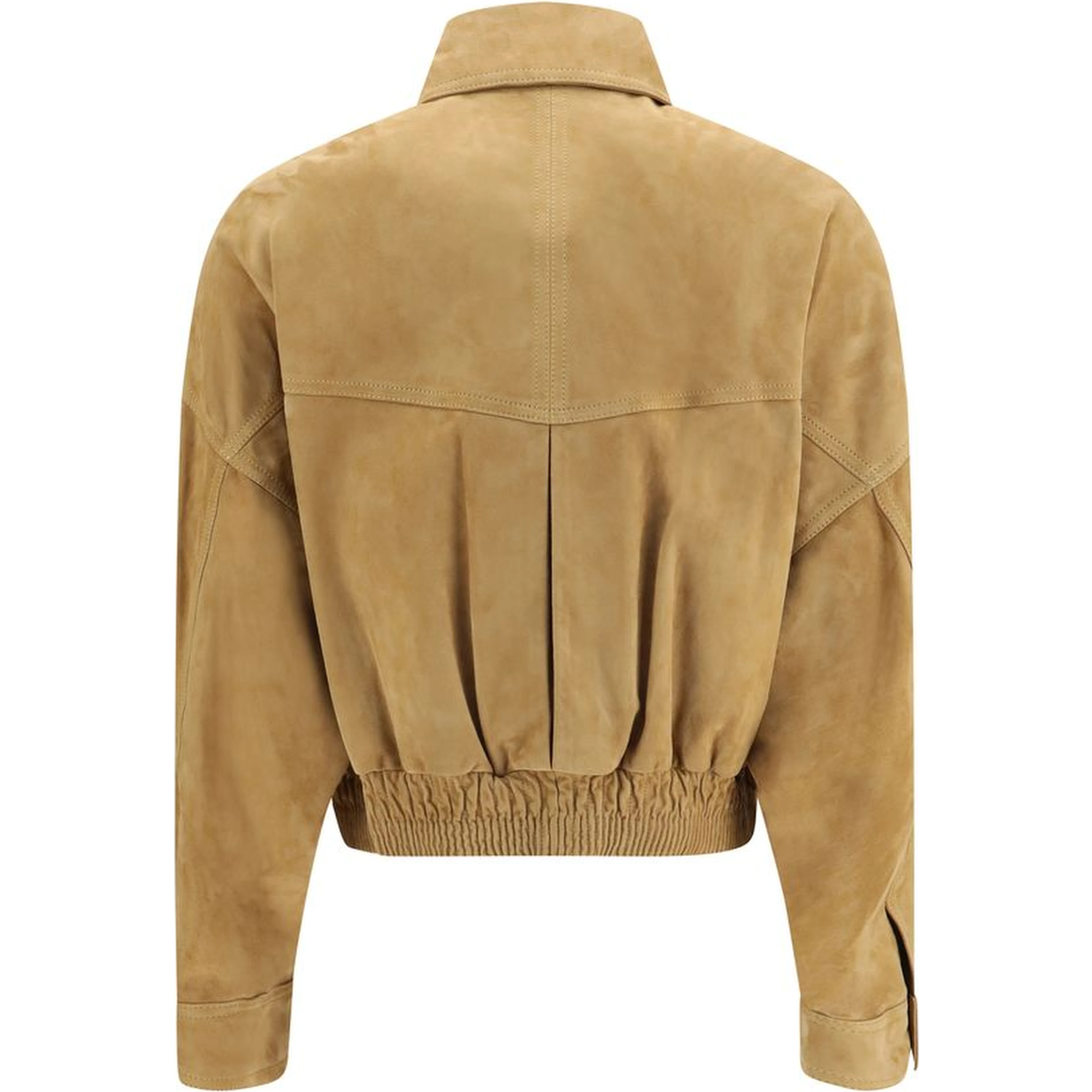 Beige Lamb Leather Bomber