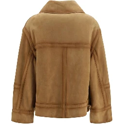 Brown Leather Bomber