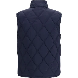 Blue Polyamide Sleeveless Jacket