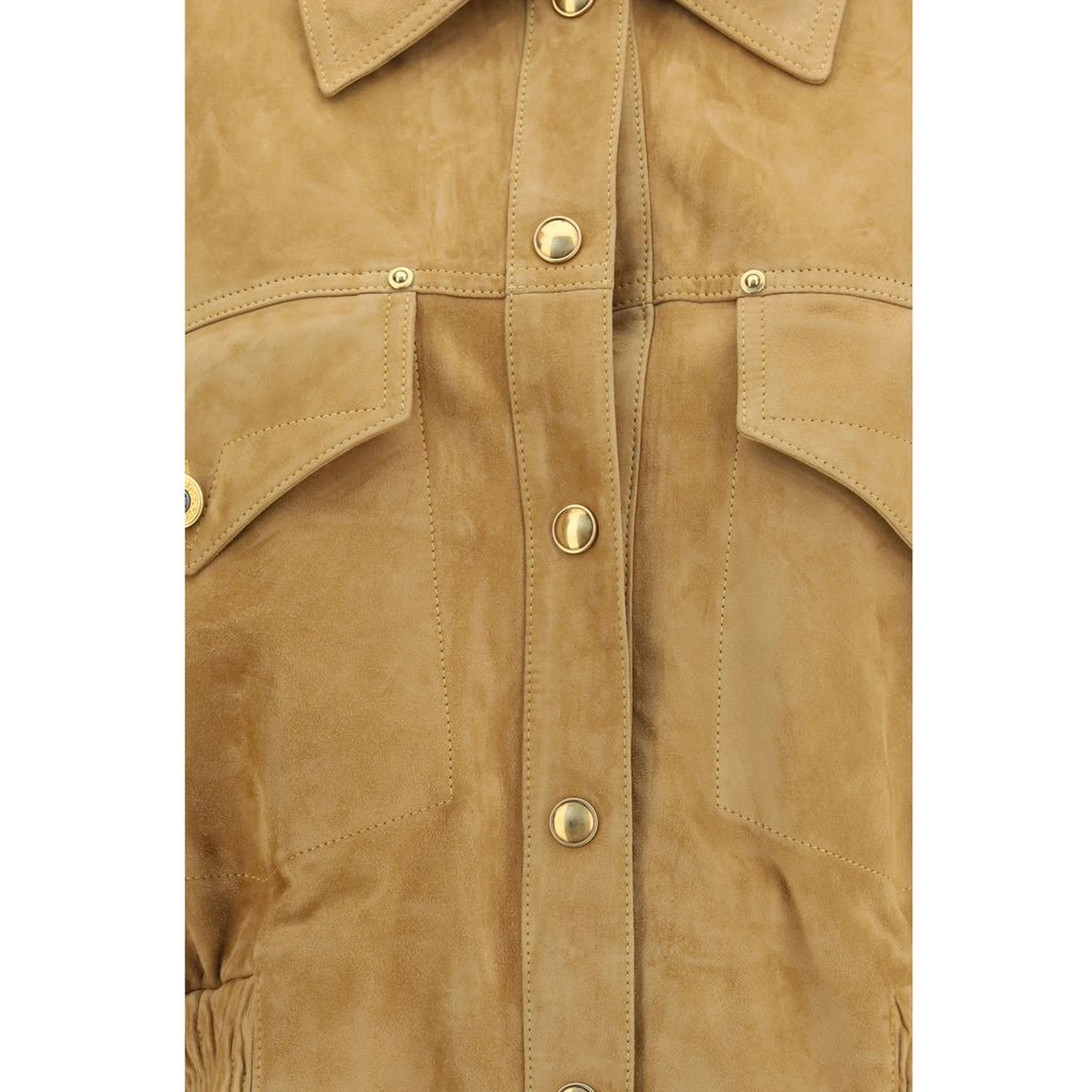 Beige Lamb Leather Bomber