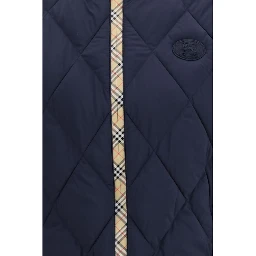 Blue Polyamide Sleeveless Jacket
