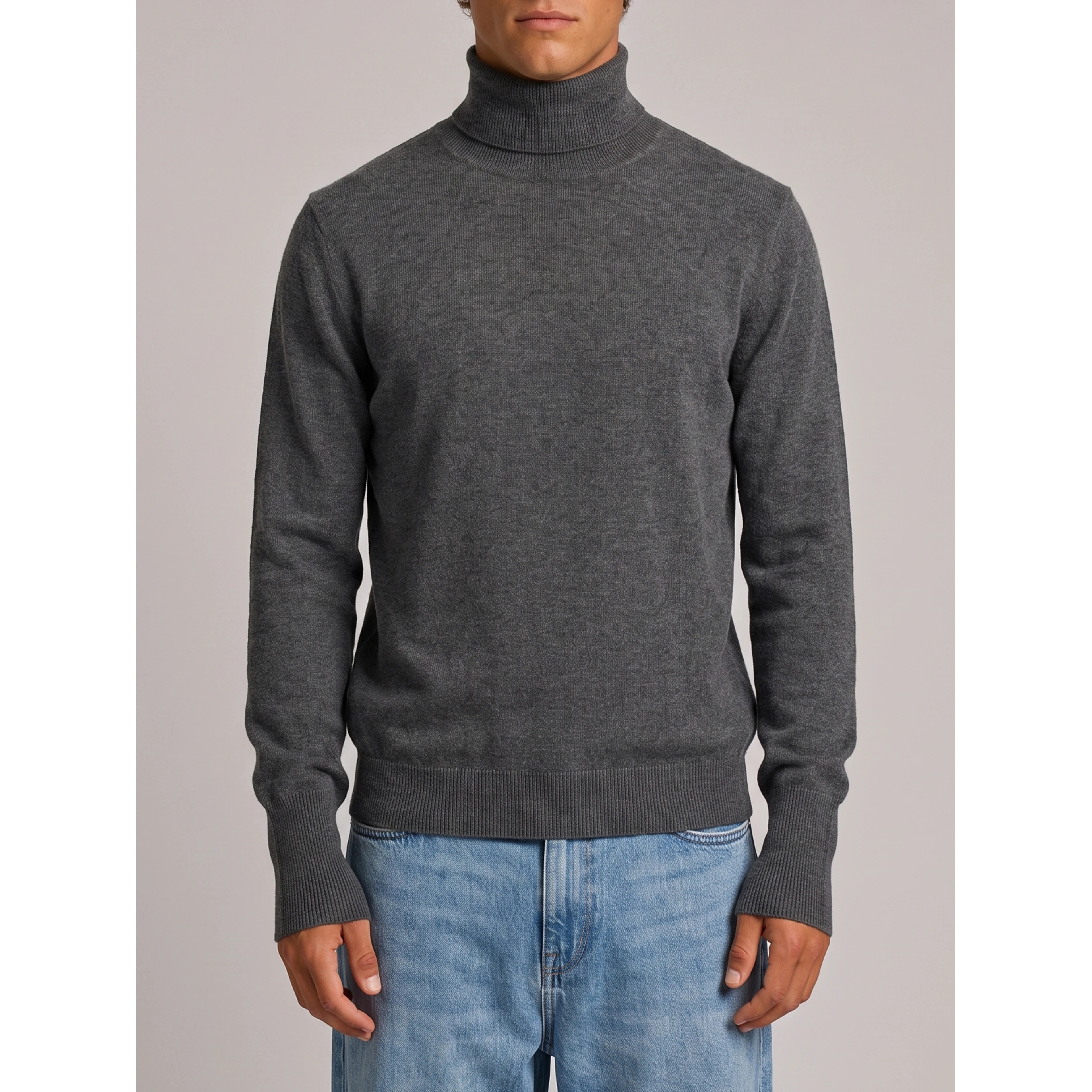 Derby grey cashmere turtleneck