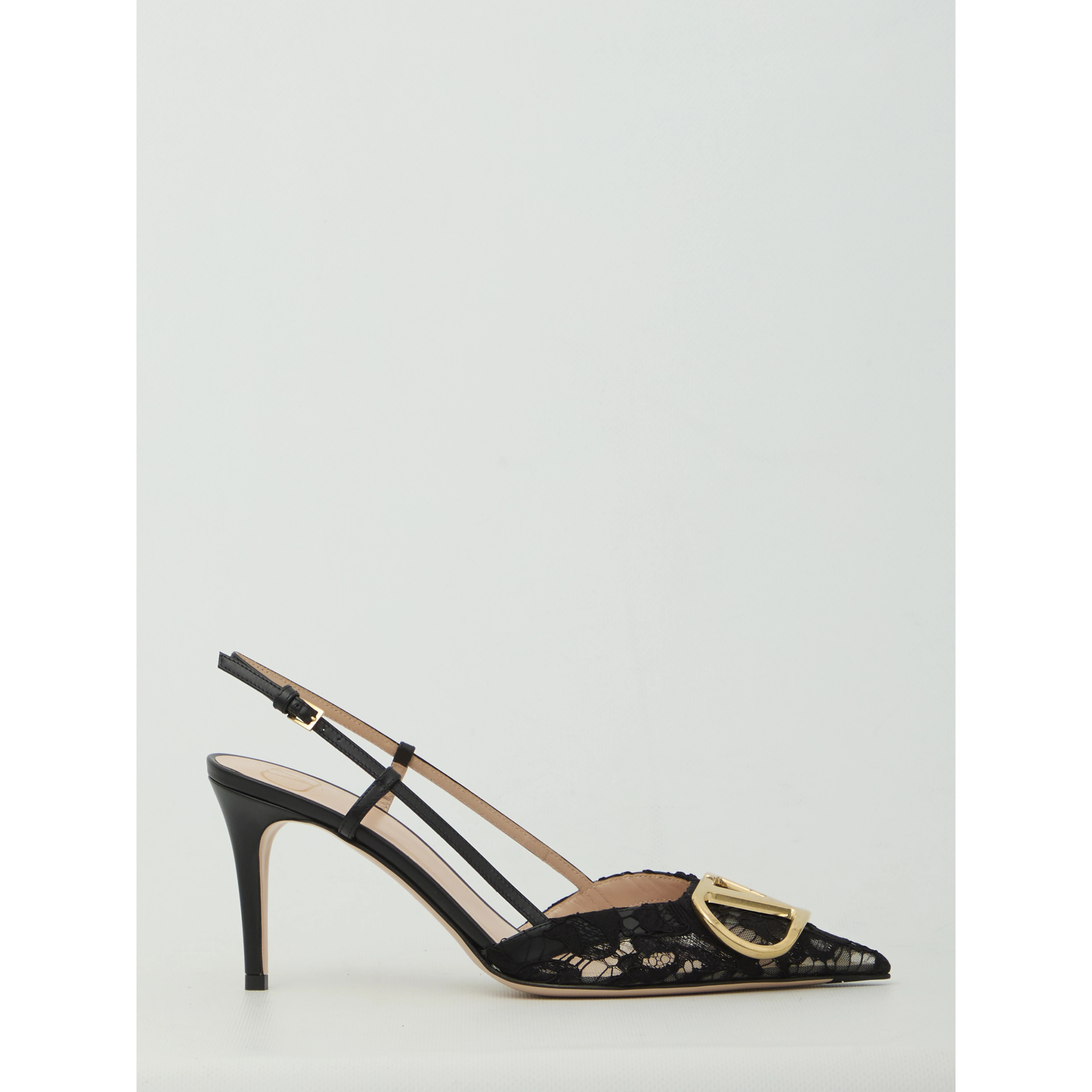 VLogo Signature slingback pumps in lace