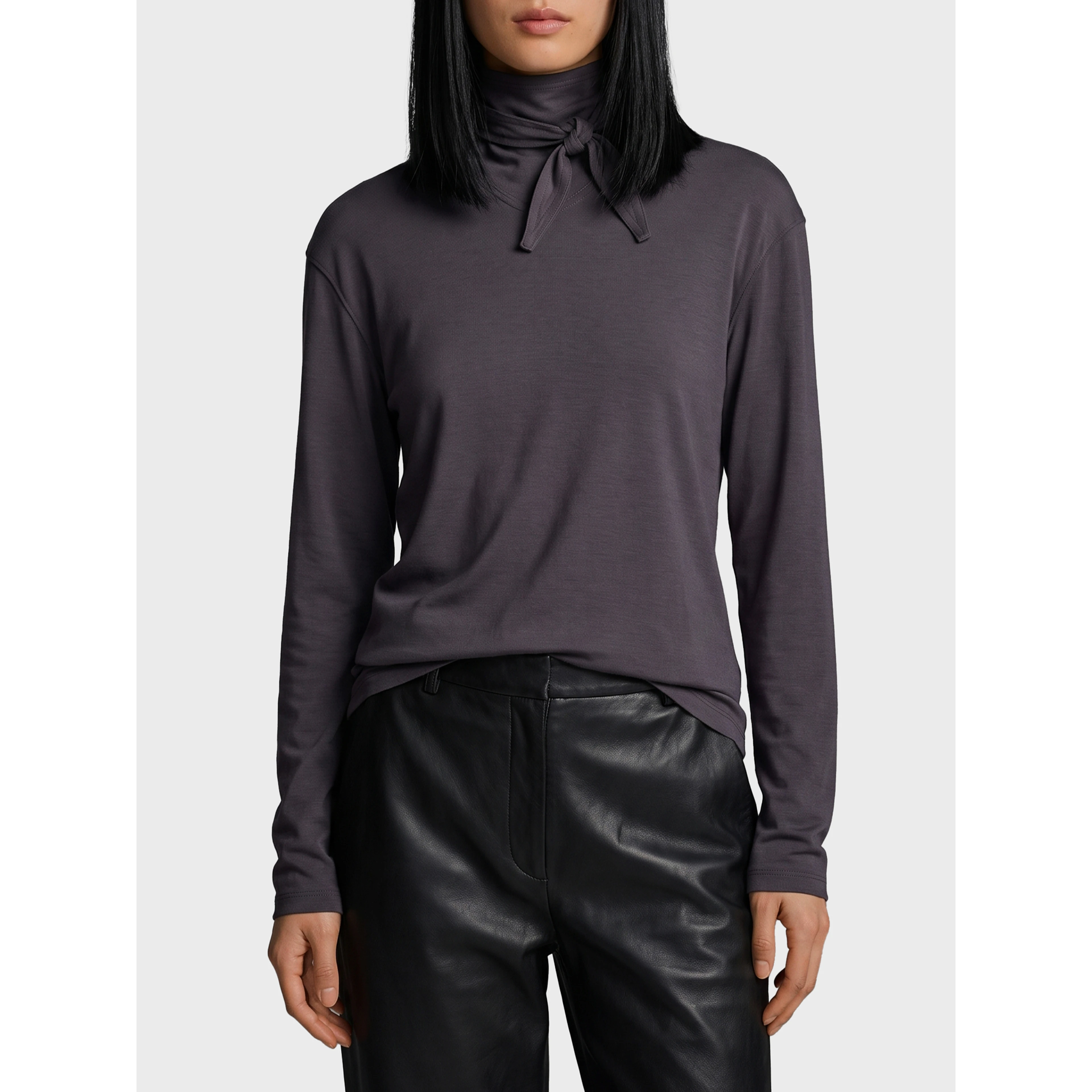 Long-sleeve scarf top
