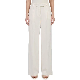 Wide-leg cady trousers