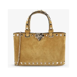 Rockstud mini suede shopping bag