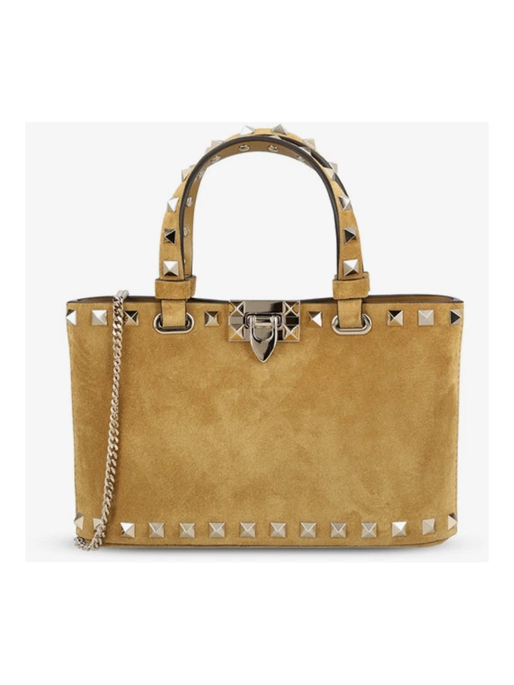 Rockstud mini suede shopping bag