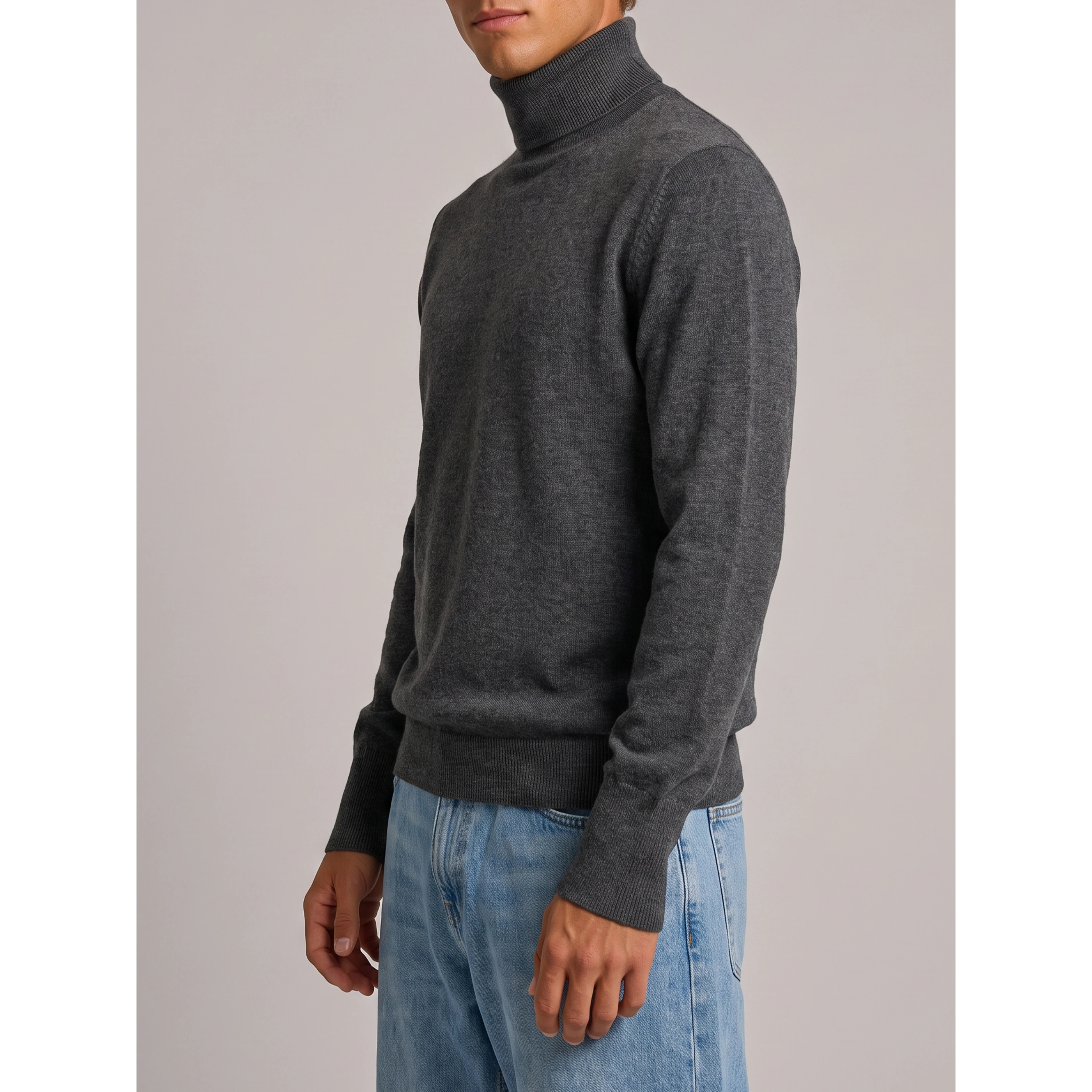 Derby grey cashmere turtleneck
