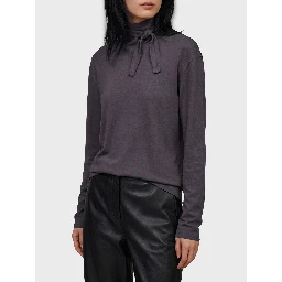 Long-sleeve scarf top