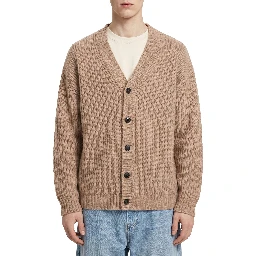 Rope wool cardigan over