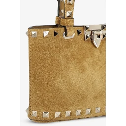 Rockstud mini suede shopping bag
