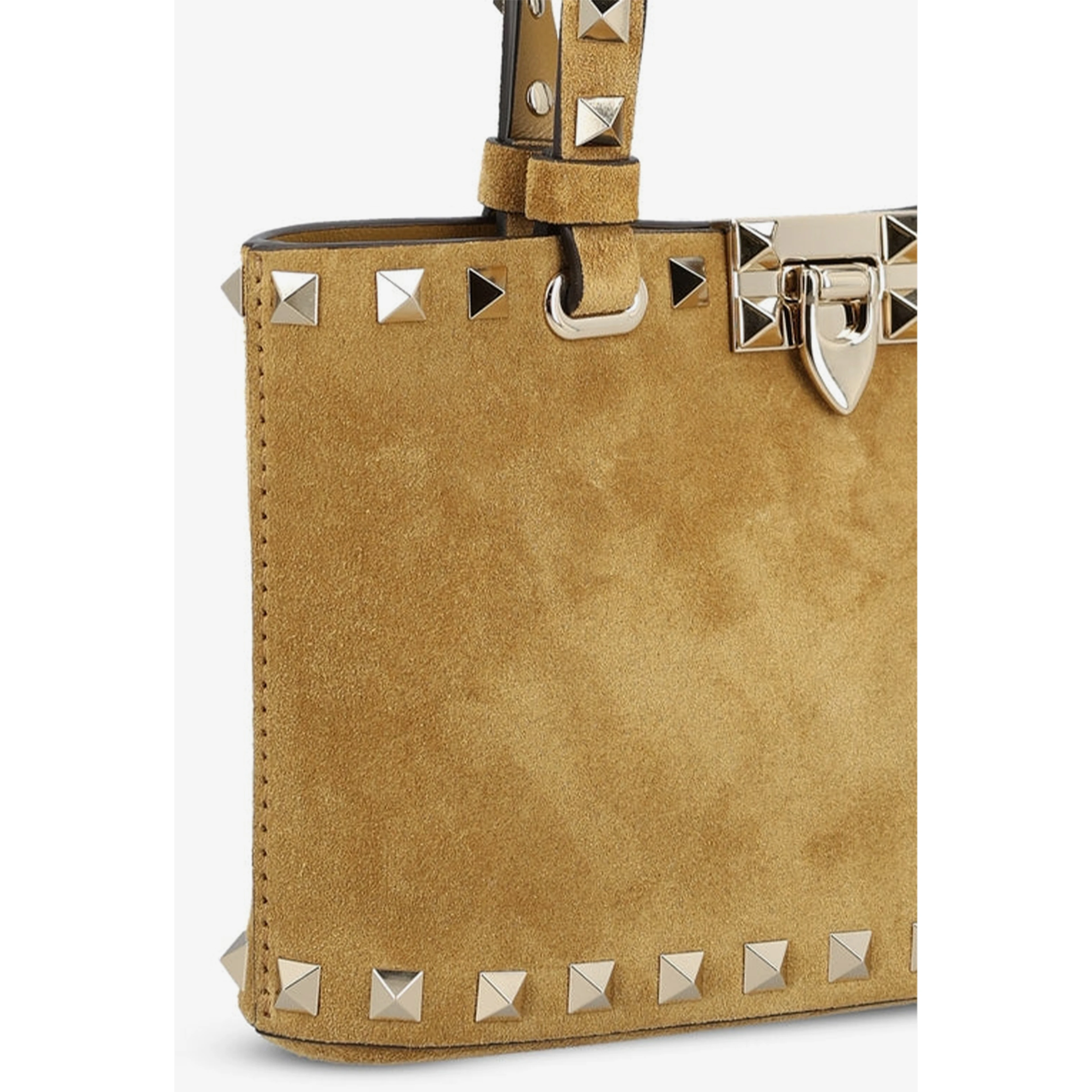 Rockstud mini suede shopping bag