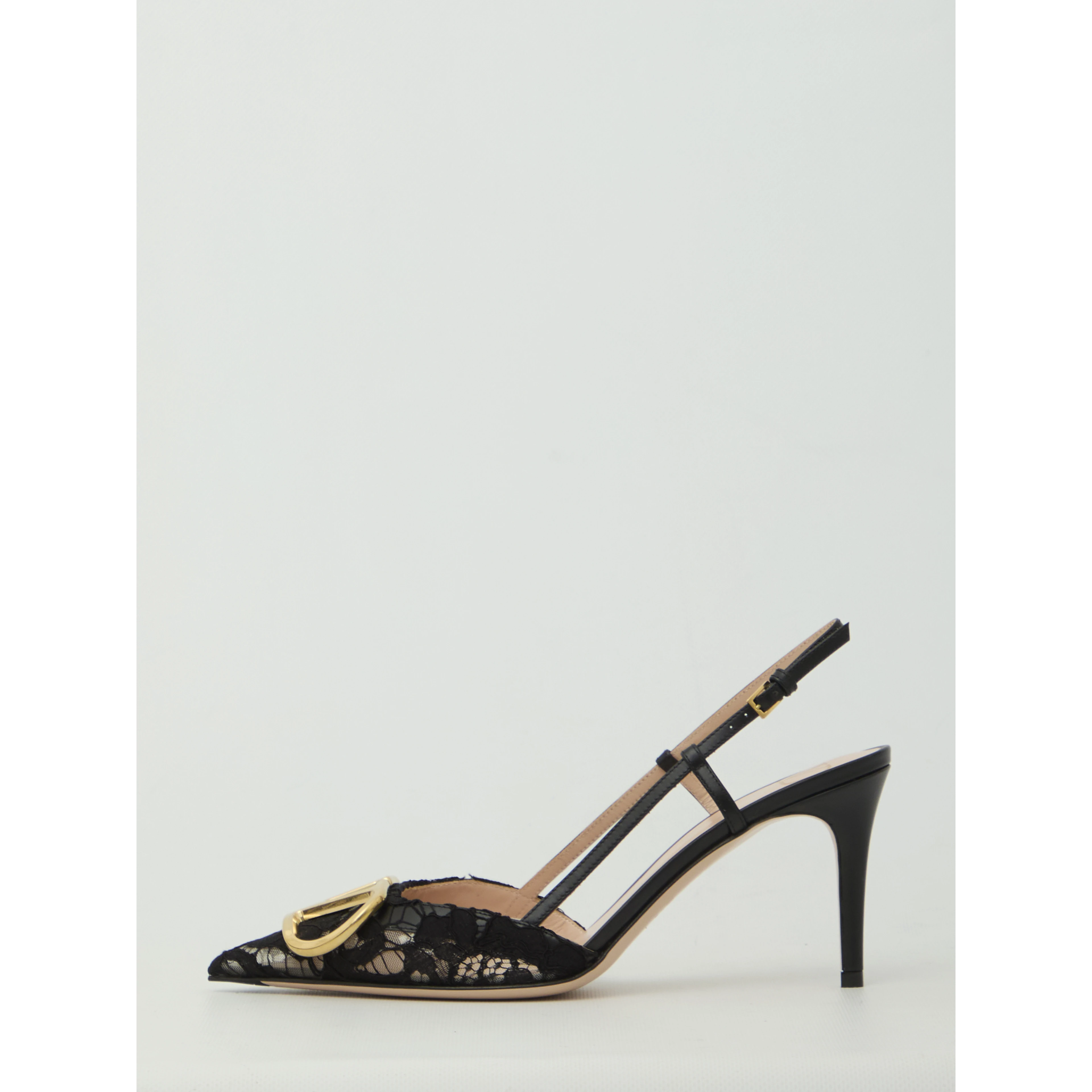 VLogo Signature slingback pumps in lace