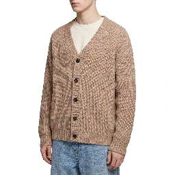 Rope wool cardigan over