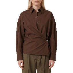 Straight collar Twisted shirt