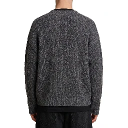 Anthracite wool cardigan over