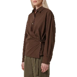 Straight collar Twisted shirt