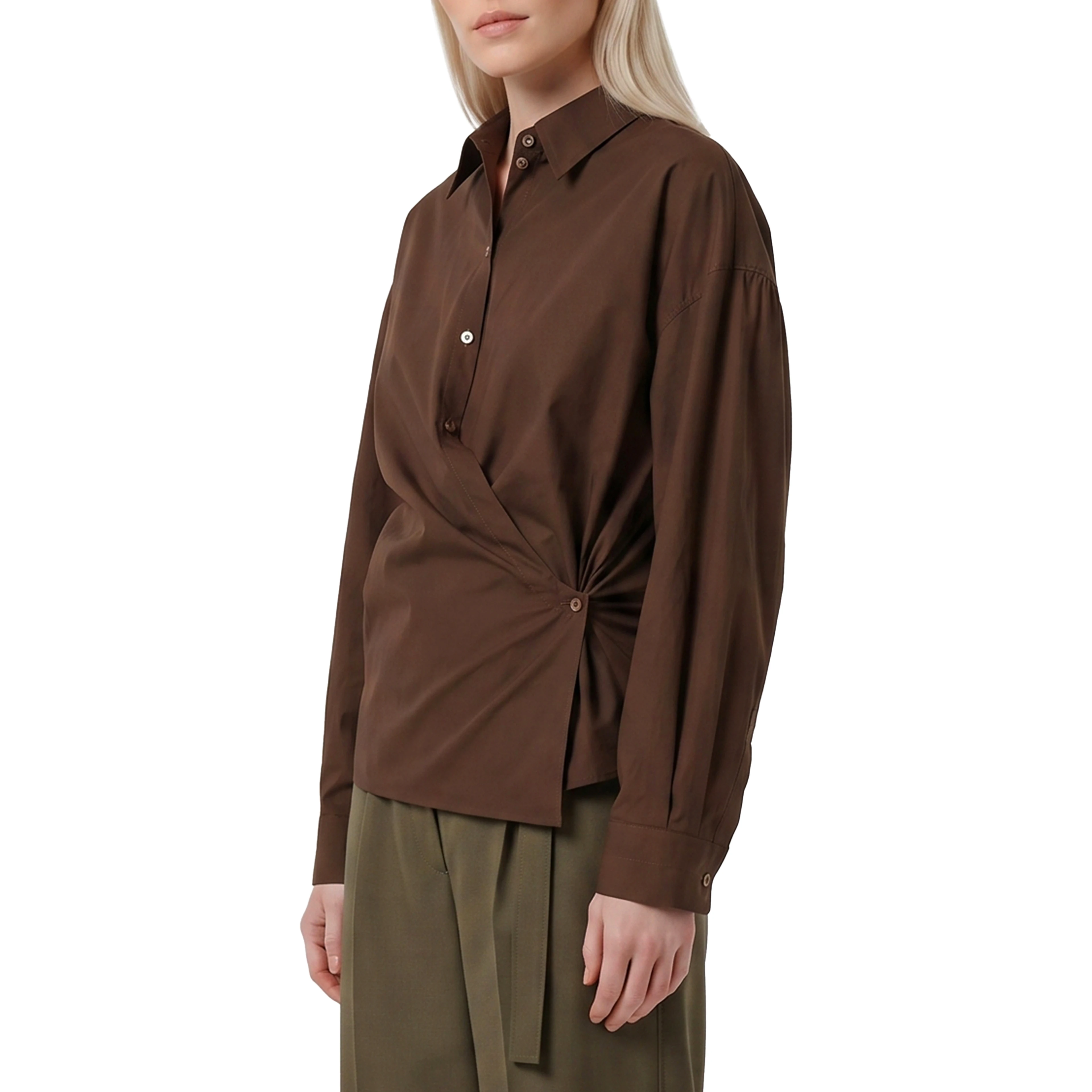 Straight collar Twisted shirt